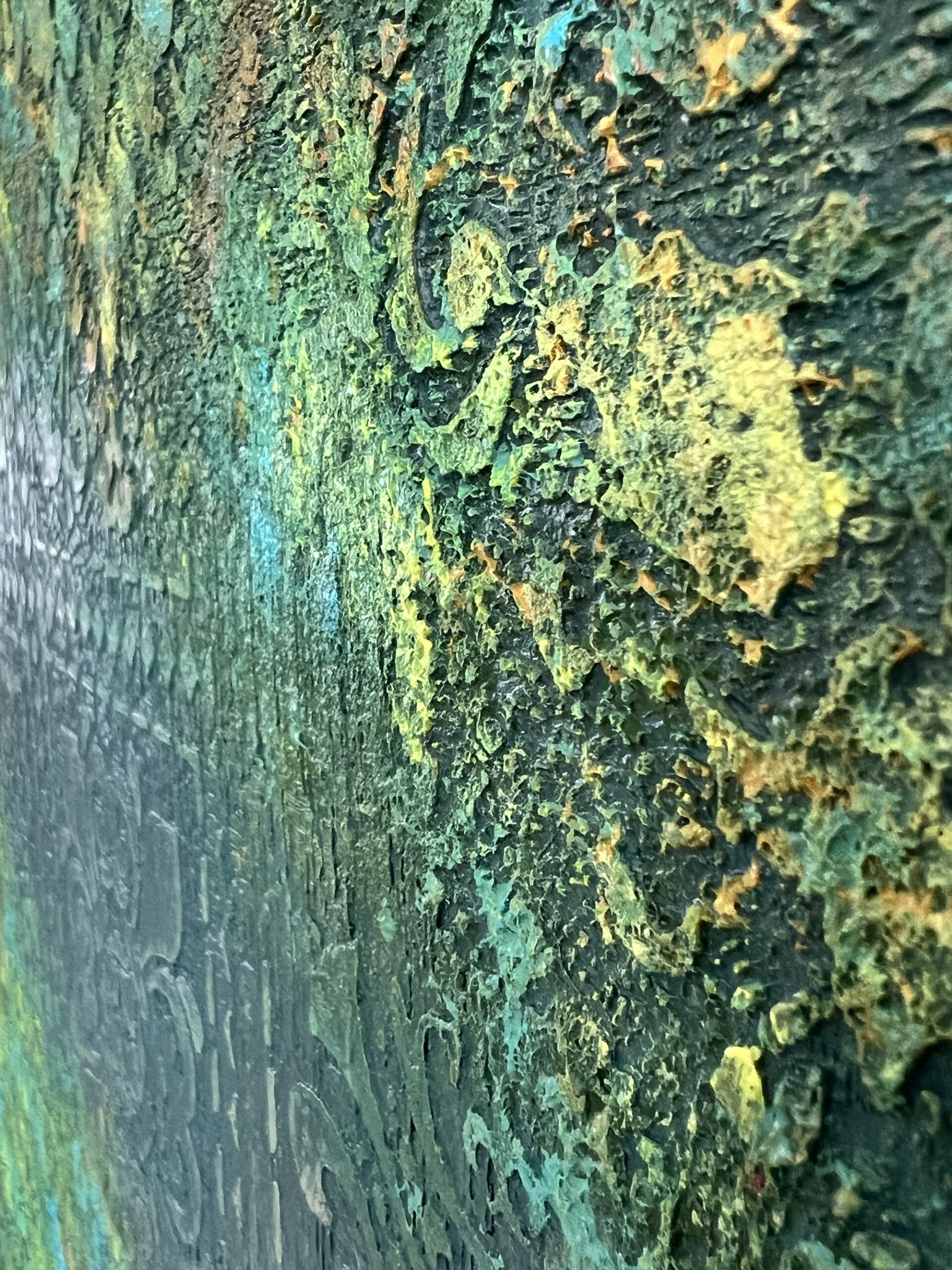 Through the Autumn Forest — afbeelding 6, detail textuur in goud en groen